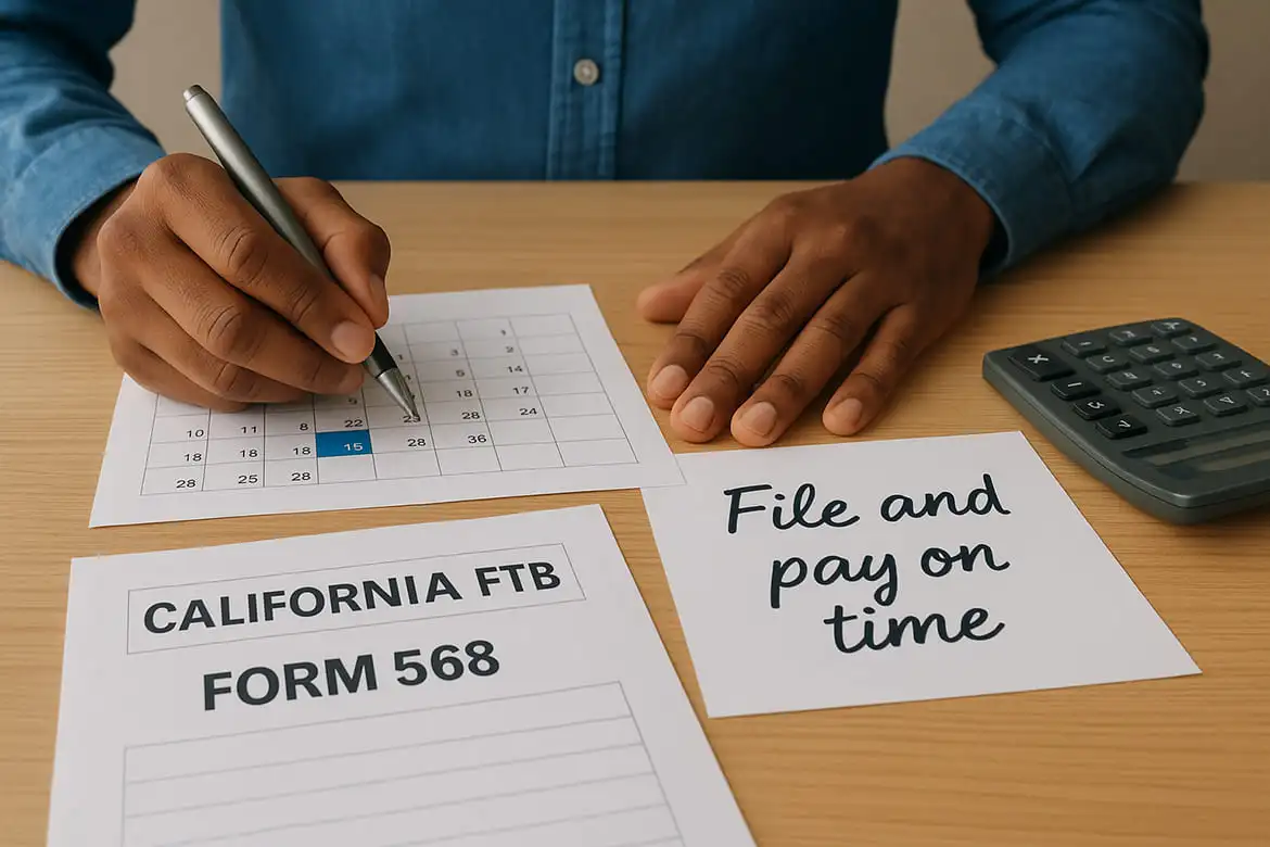 Standard deadlines for Form 568